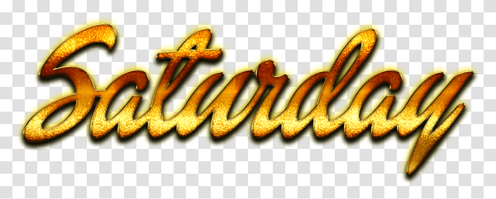 Saturday Golden Letters Name Golden Saturday, Food, Sweets, Confectionery Transparent Png