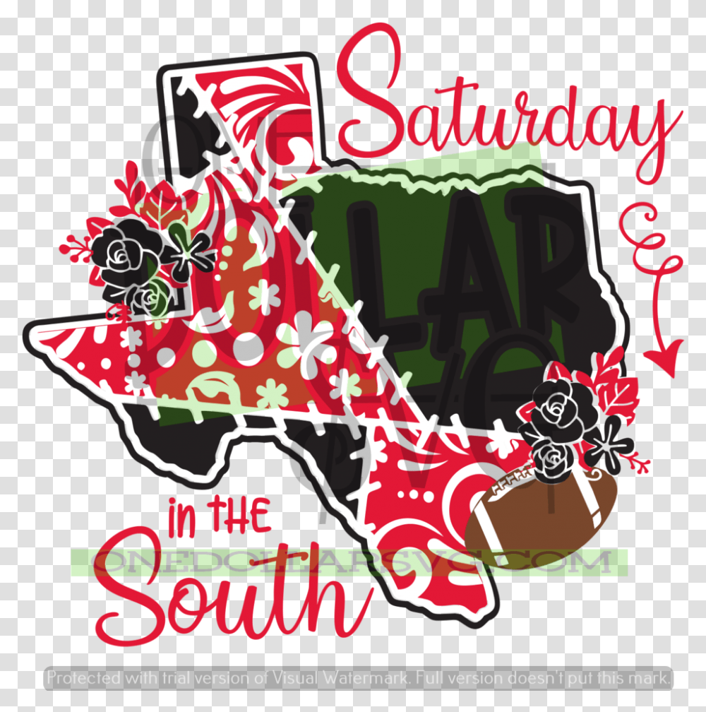 Saturday In The South Texas Tech Svg Design Football Goal Post Clipart, Advertisement, Poster, Flyer, Paper Transparent Png
