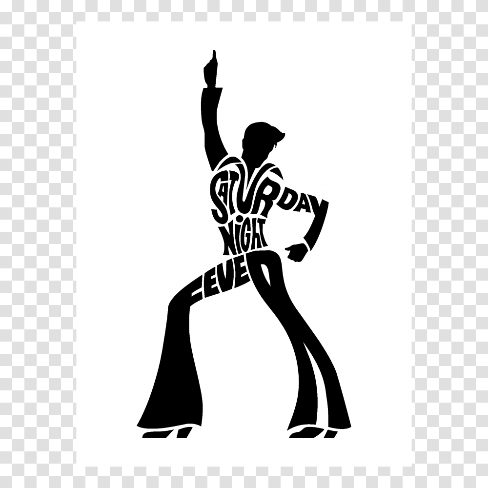 Saturday Night Fever Logo Vector, Person, Stencil, Label Transparent Png