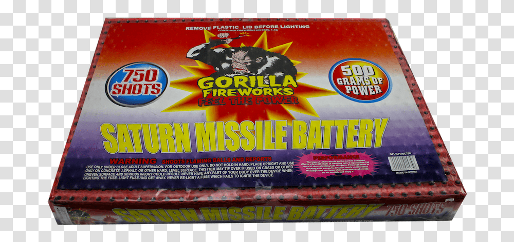 Saturn Missile 750 Shot Galaxy Fireworks Box, Text, Advertisement, Cat, Bird Transparent Png