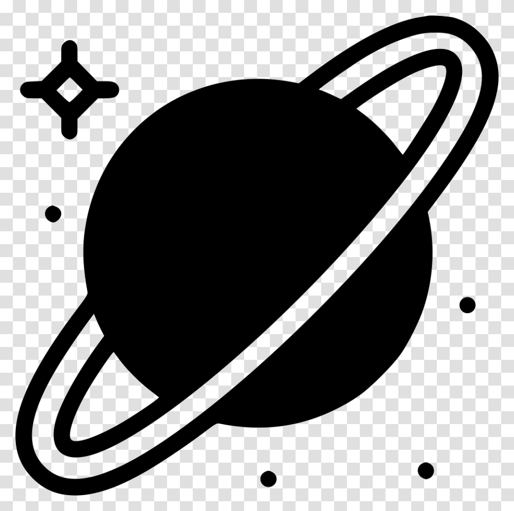 Saturn Saturn Black And White, Astronomy, Stencil Transparent Png