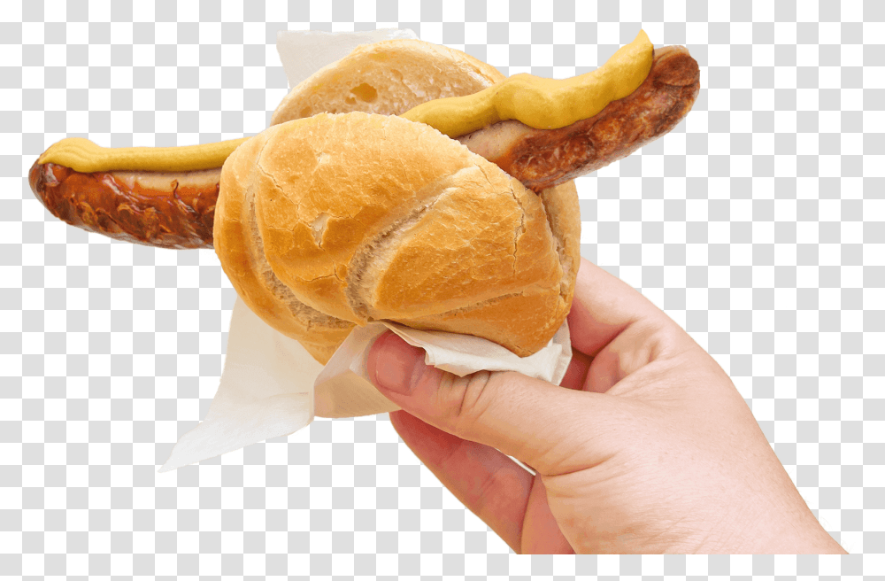Sausage Bread, Person, Human, Food, Bun Transparent Png