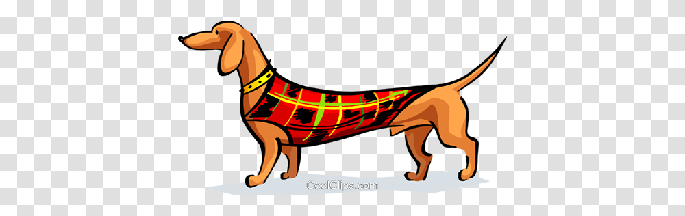 Sausage Dog In Coat Royalty Free Vector Clip Art Illustration, Animal, Mammal, Vehicle, Transportation Transparent Png