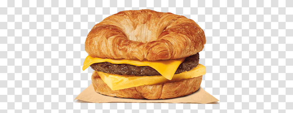 Sausage Egg & Cheese Croissan'wich Burger King Burger King Breakfast Coupons, Food, Croissant, Bread Transparent Png