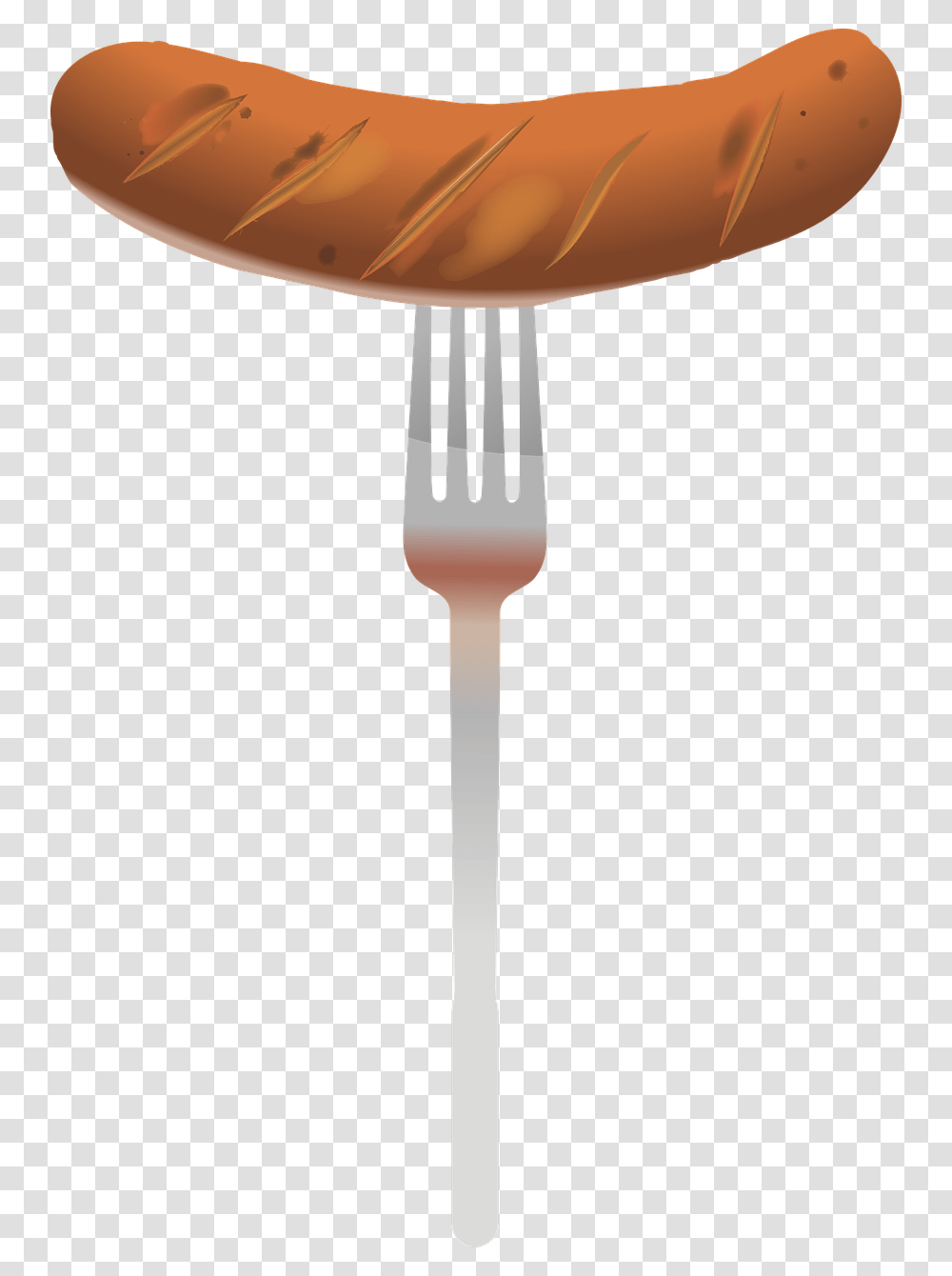 Sausage With Fork Clipart, Cutlery Transparent Png