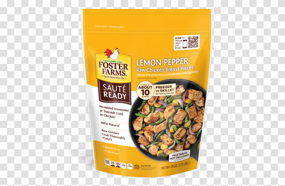 Saute Ready Lemon Pepper Chicken Breasts Foster Farms Frozen Chicken Asian, Menu, Bird, Animal Transparent Png