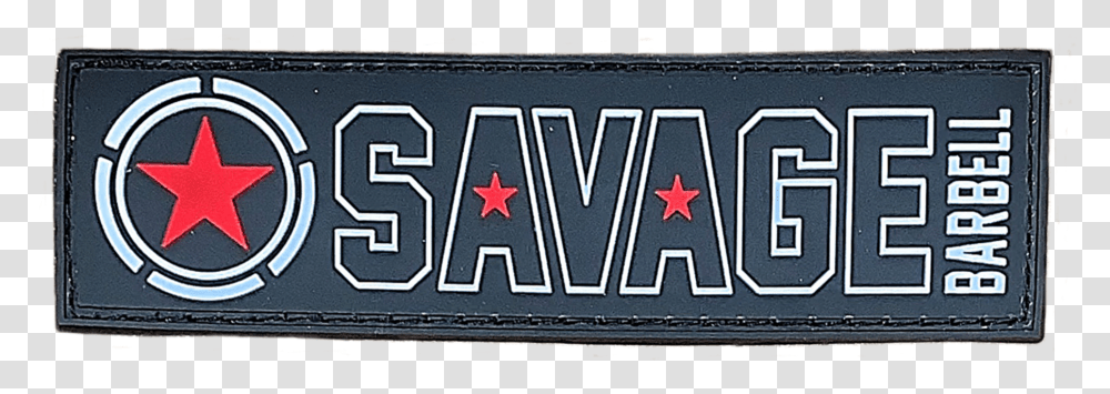 Savage Patch Banner Red Star Savage Barbell Carmine, Label, Word, Vehicle Transparent Png
