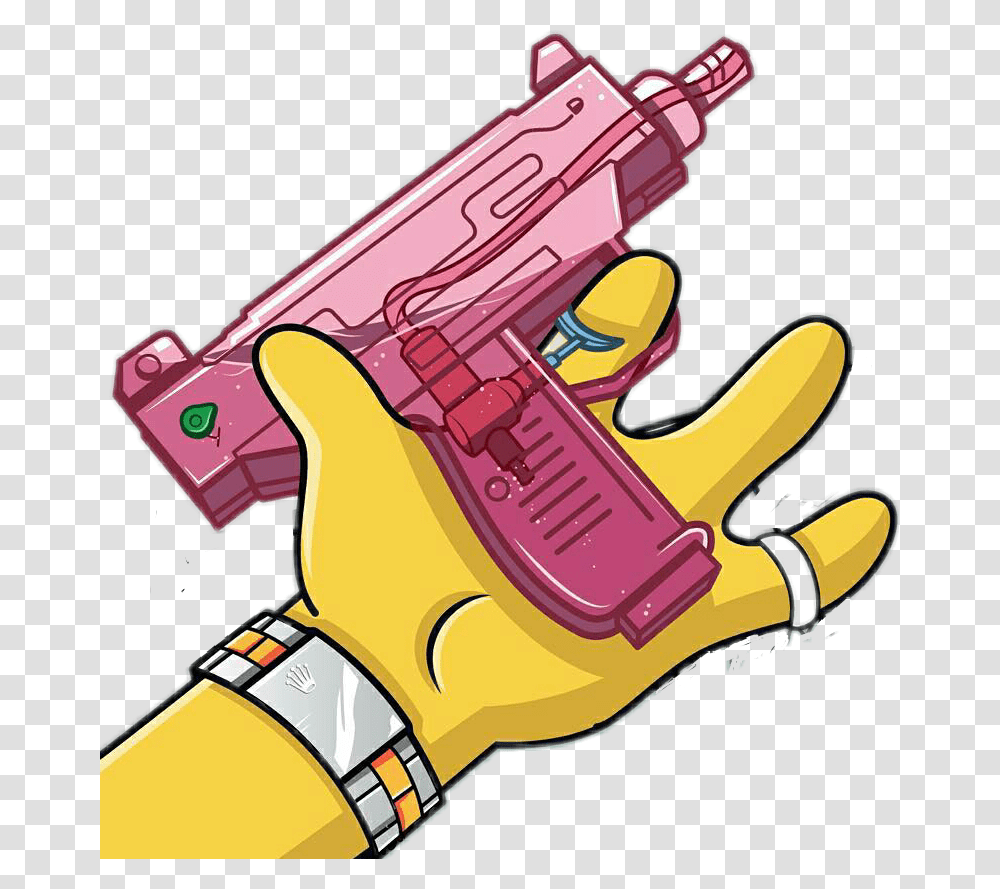 Savage Yellow Bartsimpson Gun Pistola, Toy, Apparel, Water Gun Transparent Png