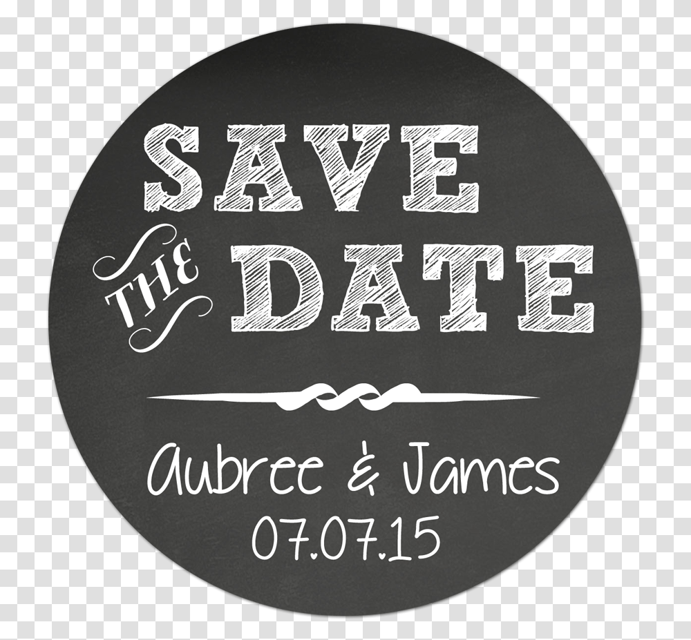 Save The Date Chalkboard Style Personalized Sticker Label, Alphabet, Logo Transparent Png