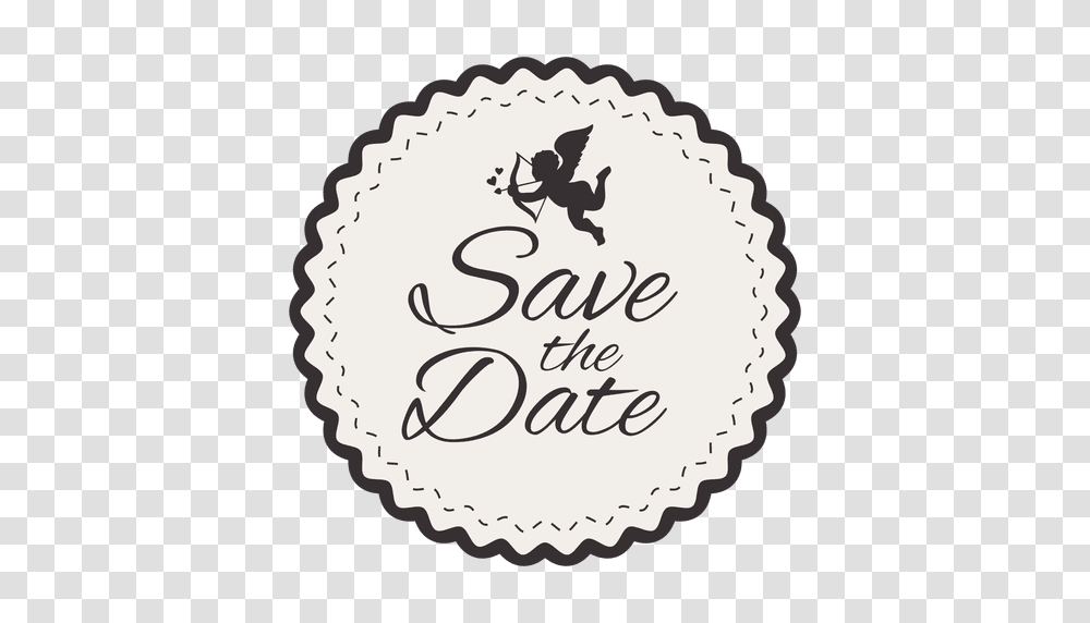 Save The Date Round Badge, Label, Birthday Cake, Dessert Transparent Png