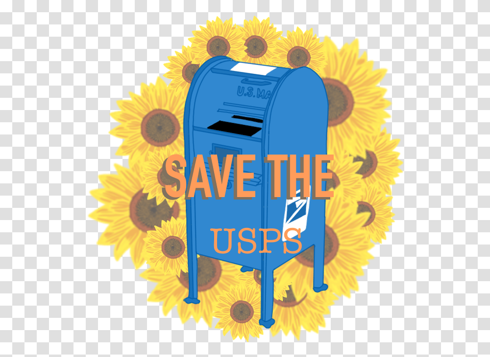 Save The Usps Sticker Sunflowers, Mailbox, Letterbox, Rug, Text Transparent Png
