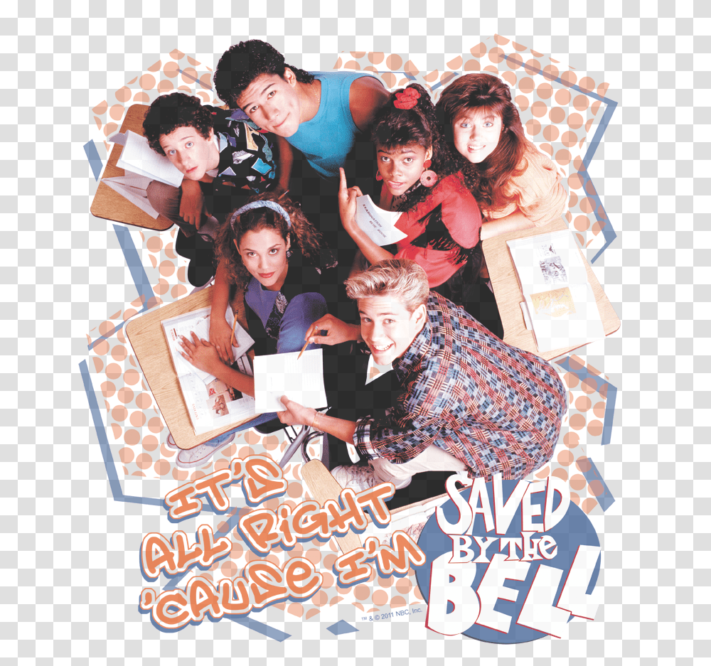 Saved By The Bell Its All Right Men's Regular Fit T Shirt 1989 Saved By The Bell, Poster, Advertisement, Person, Flyer Transparent Png