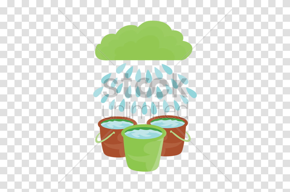 Saving Of Rain Water Vector Image Clipart Bucket Rain Water Bucket Cartoon, Plant, Food, Outdoors, Drawing Transparent Png