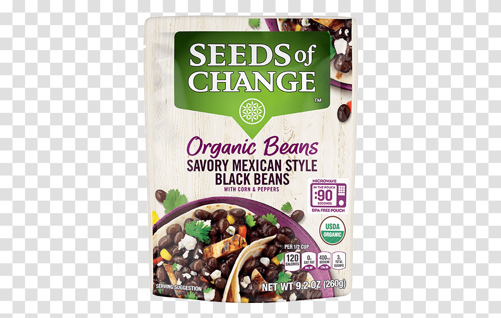 Savory Mexican Style Black Beans Seeds Of Change Beans, Advertisement, Food, Flyer, Poster Transparent Png