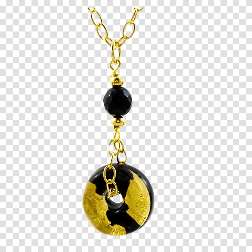 Savvy Cie Gold Leaf Murano Life Saver Onyc Necklace, Pendant, Jewelry, Accessories, Accessory Transparent Png