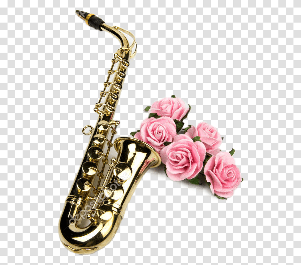 Sax Saxophone Saxofon Flores Flores Rosas Rosees Saxophone Flatlay, Leisure Activities Transparent Png