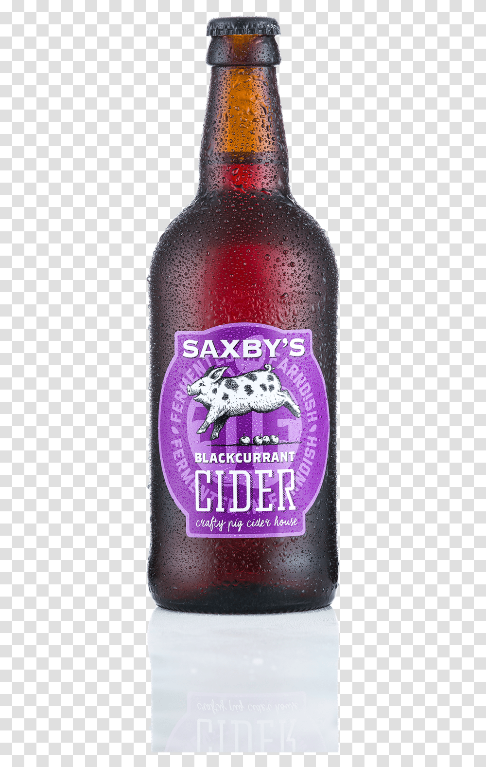 Saxbys Cider Blackcurrant Bottle Glass Bottle, Beer, Alcohol, Beverage, Label Transparent Png