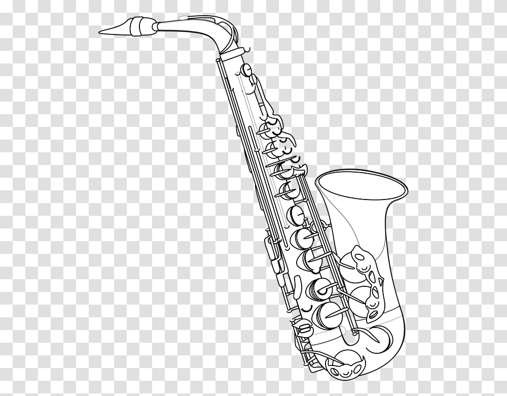 Saxophone Jazz Musical Instrument Instrument Brass Tenor Saxophone Outline, Leisure Activities Transparent Png