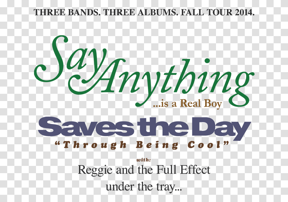 Say Anything And Saves The Day Announce Album Anniversary Co Vertical, Text, Alphabet, Poster, Advertisement Transparent Png