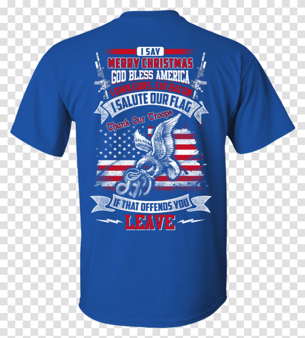 Say Merry Christmas God Bless America, Apparel, T-Shirt, Bird Transparent Png