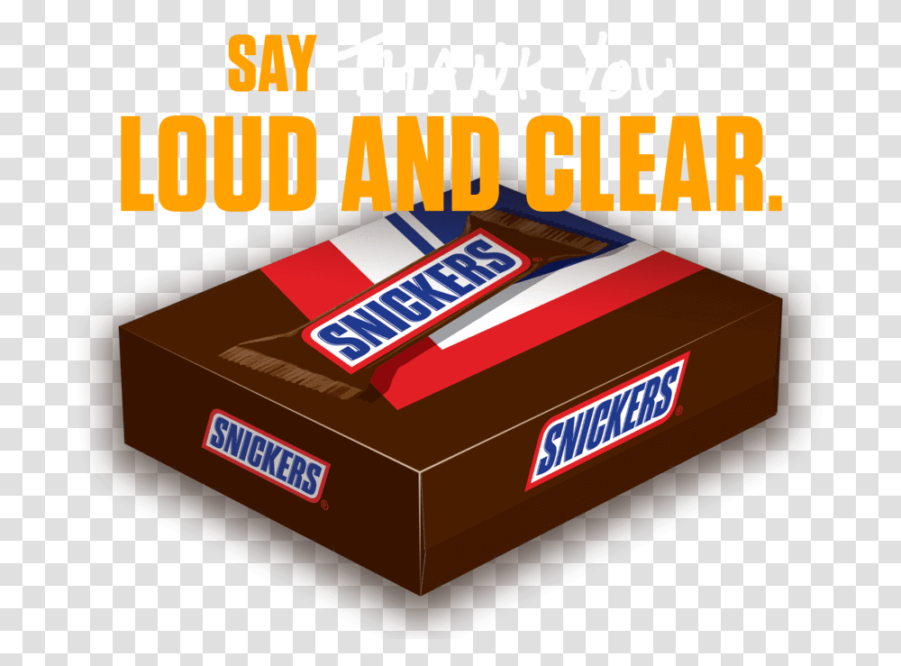 Say Thanks With Snickers Snickers, Label, Text, Sticker, Box Transparent Png