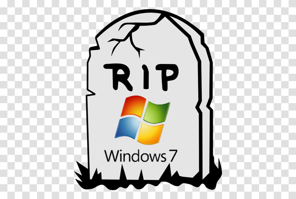 Saying Goodbye To Windows 7 Rip Windows 7 End Of Life, Text, Label, Alphabet, Bag Transparent Png