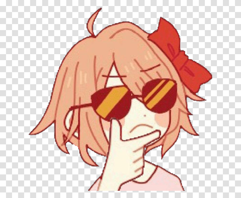 Sayori Background Anime Discord Emoji, Sunglasses, Accessories, Person Transparent Png