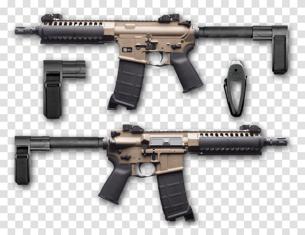 Sb Tactical M4 Brace, Gun, Weapon, Weaponry, Rifle Transparent Png