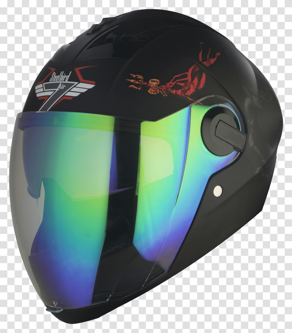 Sba 2 Mahadev Mat Black With Grey Night Vision Amp Rainbow Steelbird Helmet Mahadev Transparent Png