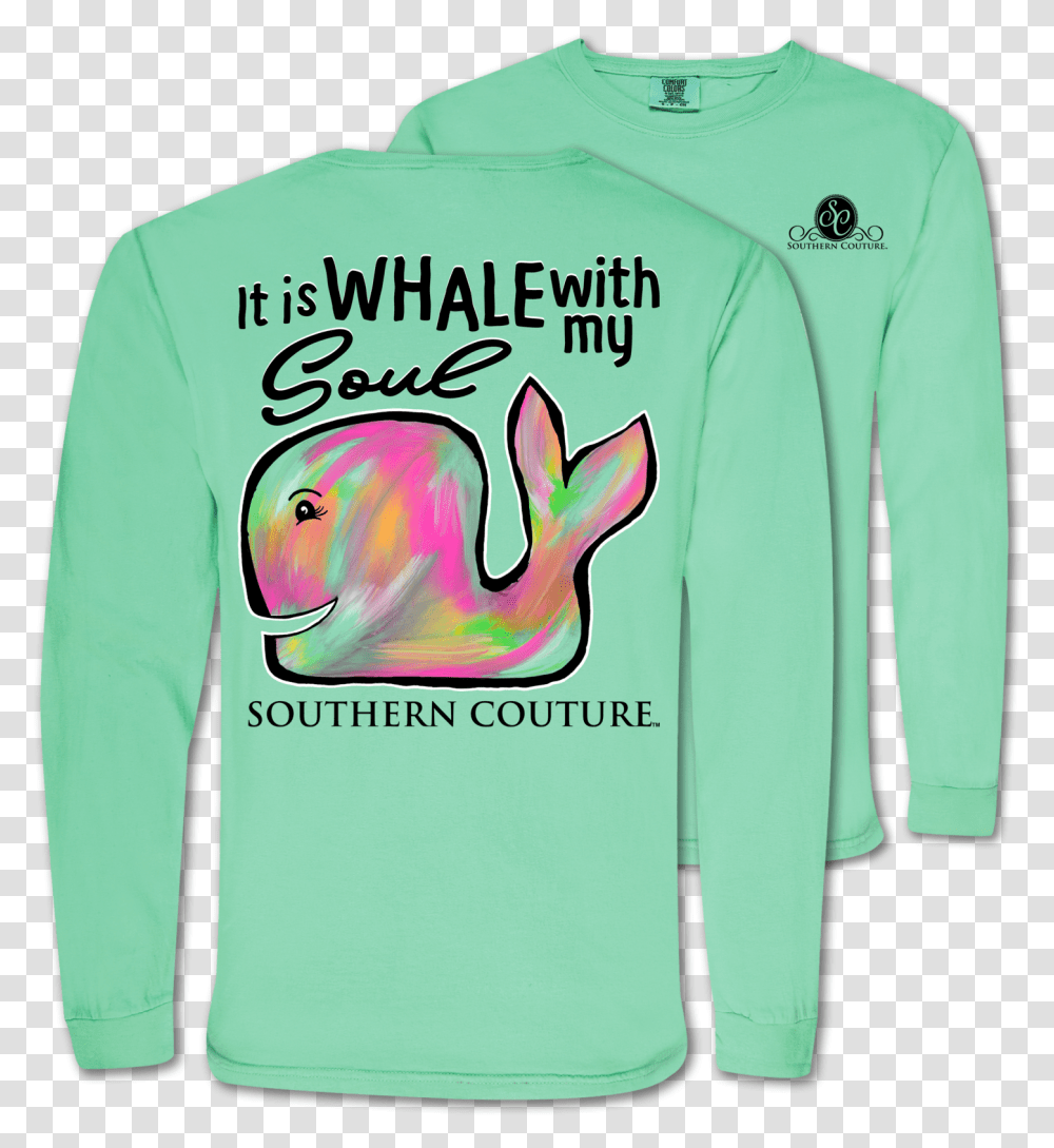 Sc Comfort Whale With My Soul On Ls Island Reef Long Sleeved T Shirt, Apparel, Sweatshirt, Sweater Transparent Png