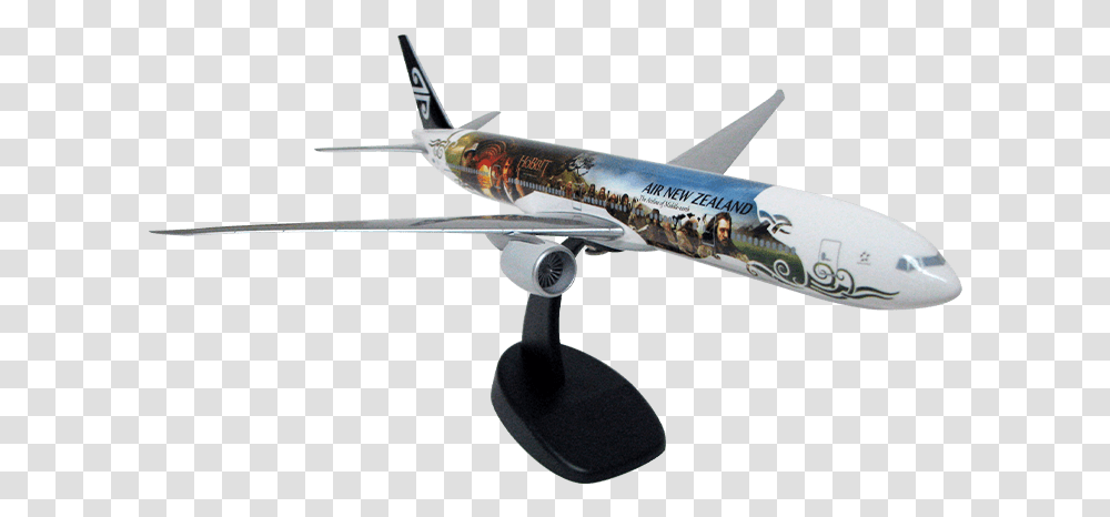 Scale Boeing 777 300er Air New Zealand Desktop Model Aircraft, Airplane, Vehicle, Transportation, Airliner Transparent Png