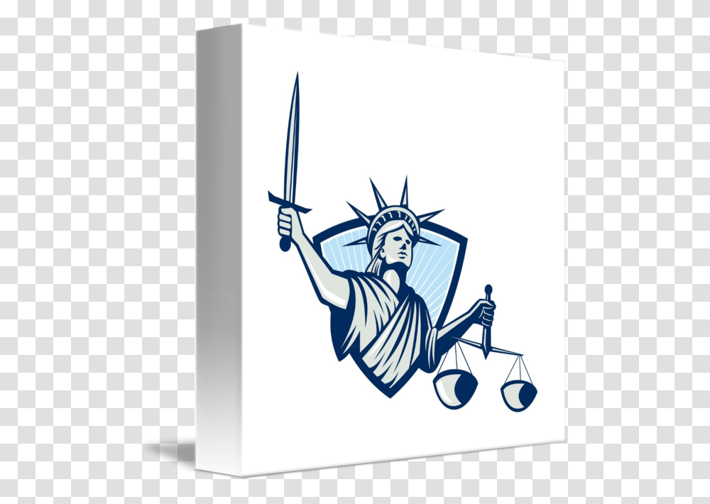Scales Justice Sword By Aloysius Patrimonio Statue Of Liberty Scales Of Justice, Weapon, Drawing, Blade Transparent Png