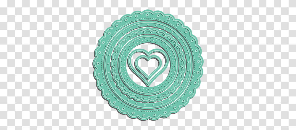 Scalloped Circle Frame Set Heart, Rug, Label, Text Transparent Png