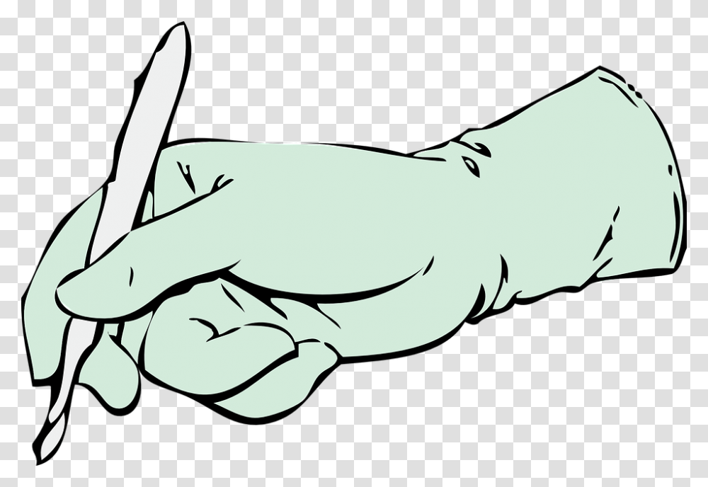 Scalpel Hand Gloved Medical Doctor Surgery Scalpel Clipart, Weapon, Weaponry, Blade, Shark Transparent Png