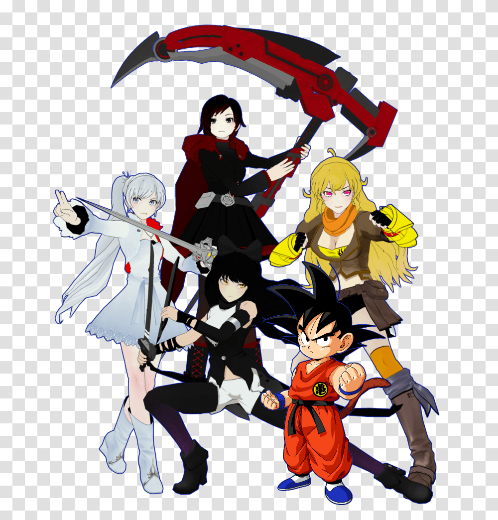 Scan Battle Kid Goku Vs Rwby Gauntlet Whowouldwin, Person, Comics, Book, Hand Transparent Png