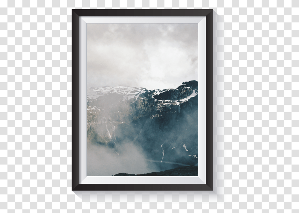 Scandi Mountain Range Part B Minimal Nordic Artwork Picture Frame, Nature, Outdoors, Weather, Ice Transparent Png