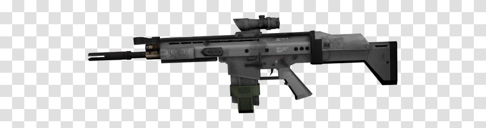 Scar H With Acog, Gun, Weapon, Weaponry, Rifle Transparent Png