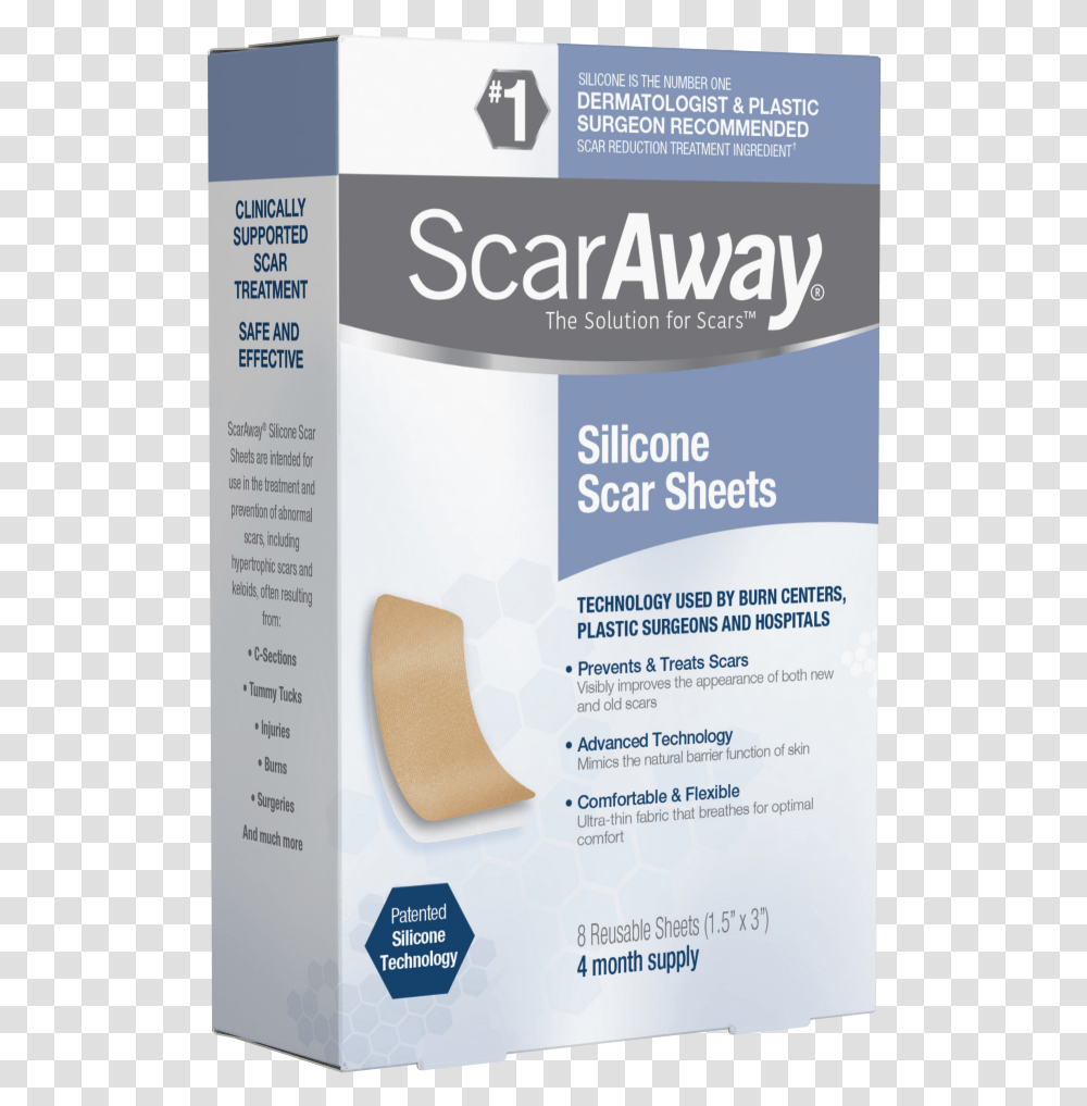 Scaraway Silicone Scar Sheets Are Intended For Use Scaraway Silicone Sheets, First Aid, Bandage, Flyer, Poster Transparent Png