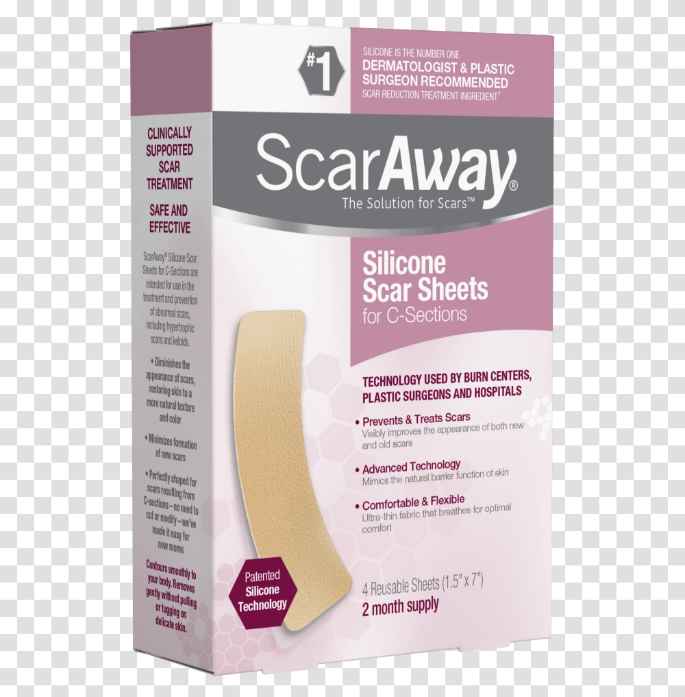 Scaraway Silicone Scar Sheets For C Sections Diminish Scar Away Silicone Sheets C Section, Bandage, First Aid, Flyer, Poster Transparent Png