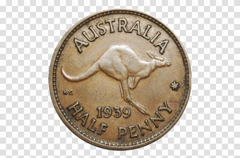 Scarce 1939 Australian Halfpenny Kangaroo Reverse Very Coin, Money, Clock Tower, Architecture, Building Transparent Png