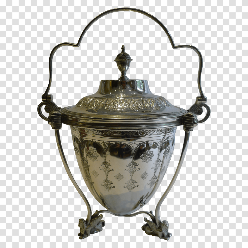Scarce Antique English Silver Plated Biscuit Box Or Barrel, Trophy, Lamp Transparent Png