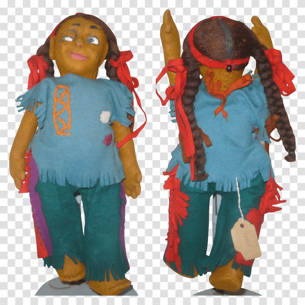 Scarce Lenci Lenci Felt Winking Indian With Metal, Toy, Doll, Person, Human Transparent Png