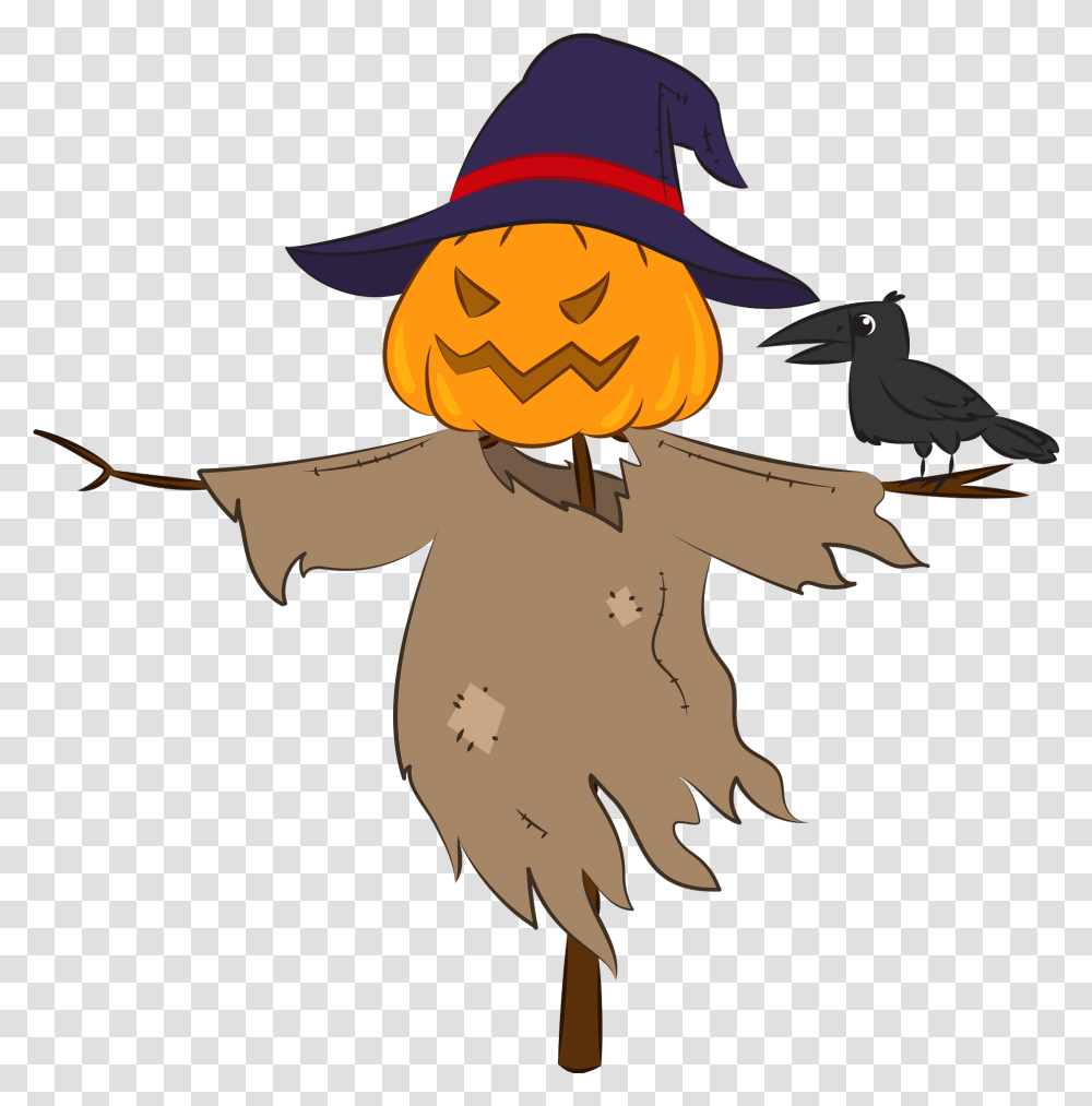 Scarecrow Clipart Fictional Character, Bird, Animal, Plant, Person Transparent Png