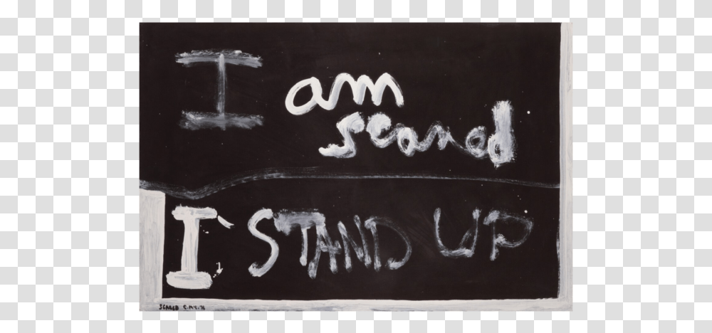 Scared 1976 Auckland By Colin Mccahon Colin Mccahon Font, Blackboard, Word, Alphabet Transparent Png