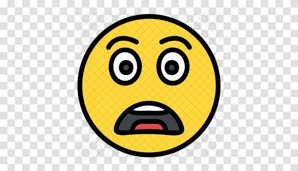 Scared Emoji Icon Shocked Emoji Eps, Pac Man, Text, Label, Symbol Transparent Png
