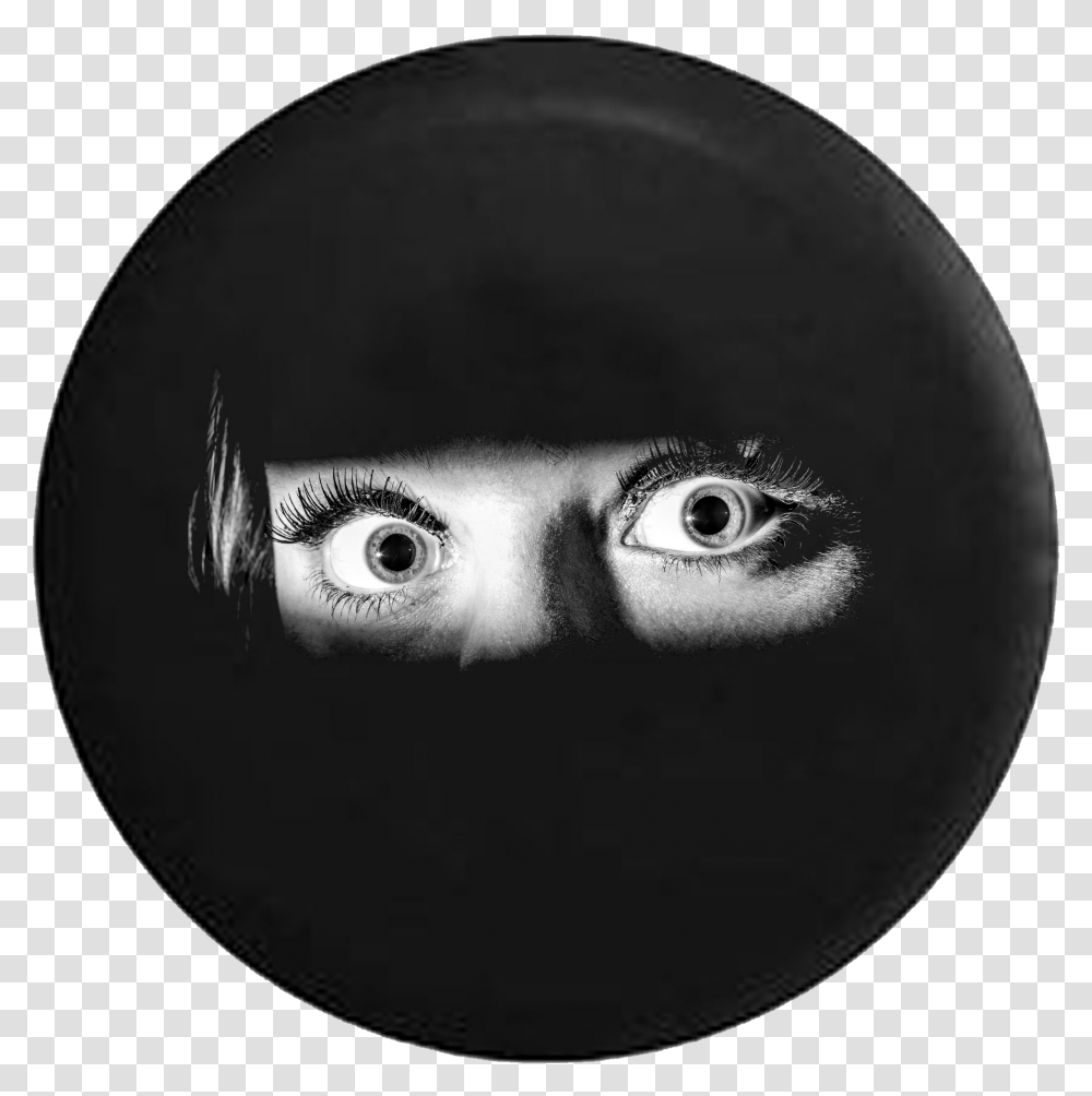 Scared Eyes Trapped Inside The Tire Jeep Camper Spare New Year New Fear, Head, Apparel, Face Transparent Png