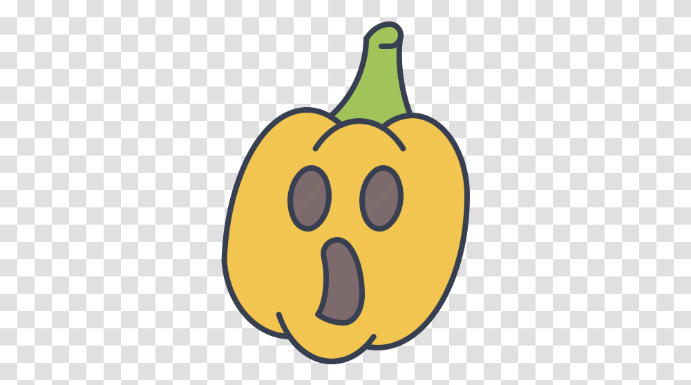Scared Pumpkin Halloween Free Icon Of Trick Or Treat Happy, Plant, Food, Fruit, Vegetable Transparent Png