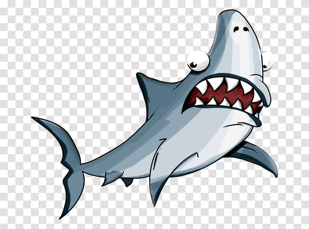 Scared Shark Cartoon, Sea Life, Fish, Animal, Great White Shark Transparent Png