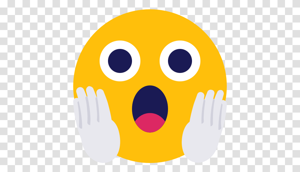 Scared Smiley Surprised Icon Circle, Food, Egg, Pac Man, Pillow Transparent Png
