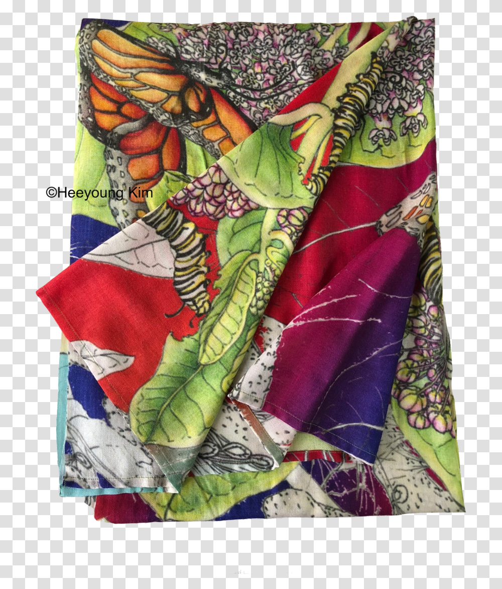 Scarf 1 Monarch And Milkweed Patchwork, Apparel, Robe, Fashion Transparent Png